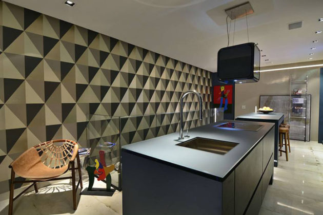 Papel de parede para cozinha com formas geométricas