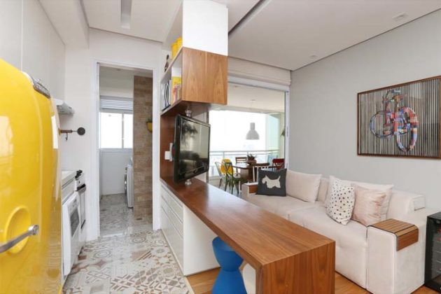 apartamento pequeno com ambientes integrados