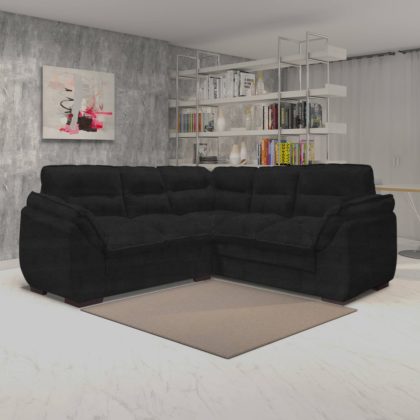 sofá de canto preto