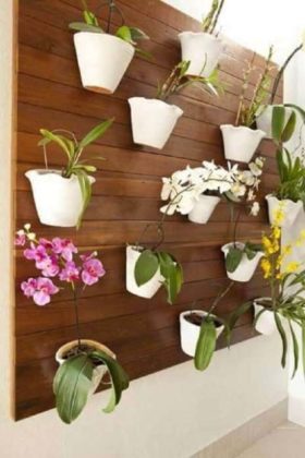 Jardim vertical com orquídeas