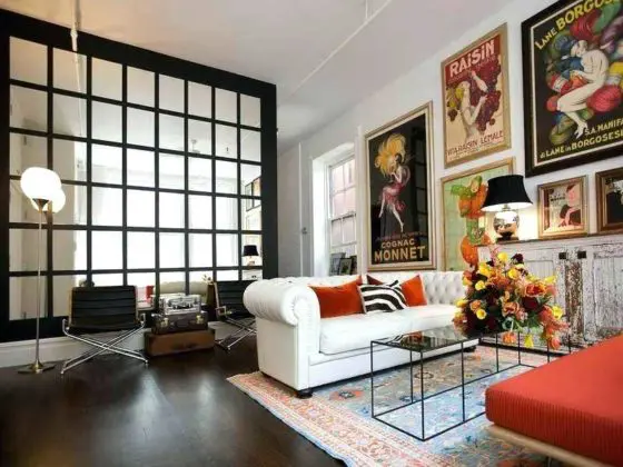sala com decoração Art Nouveau