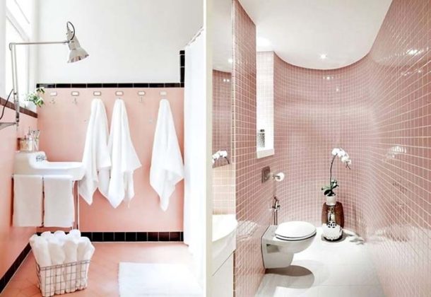 decoracao rosa em banheiro