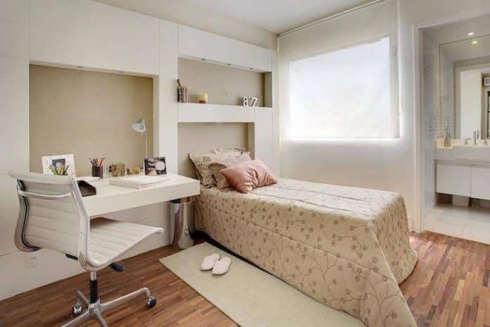 quarto feminino no estilo moderno para quarto de solteiro