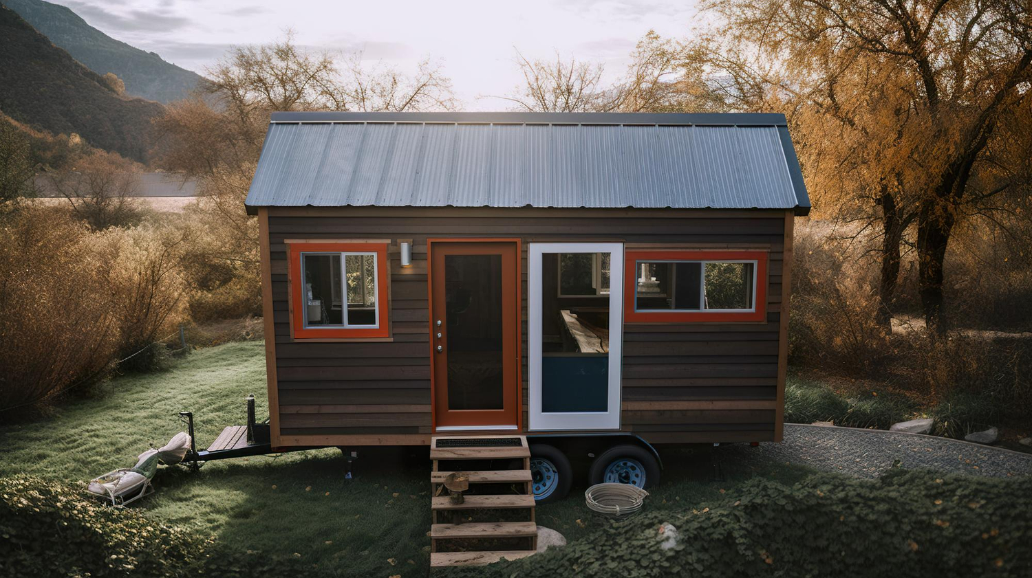 casa estilo tiny house no meio da natureza