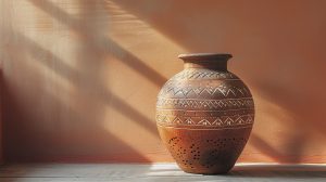 Vasos grandes de cerâmica artesanal